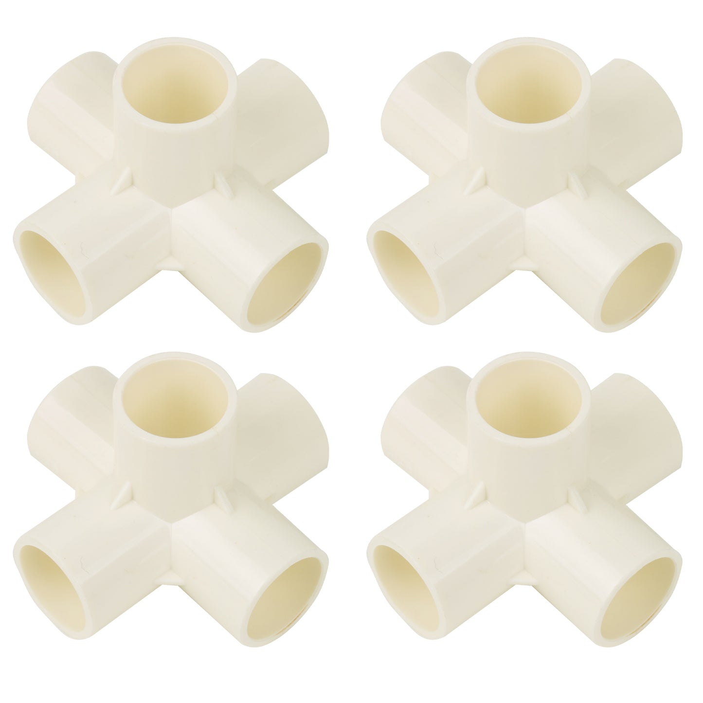BQLZR 5 Way Elbow Fittings 3/4 Inch White for DIY Furniture Pipe Connecters