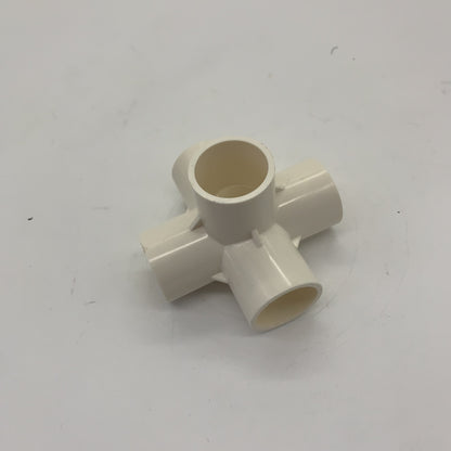 BQLZR 5 Way Elbow Fittings 3/4 Inch White for DIY Furniture Pipe Connecters