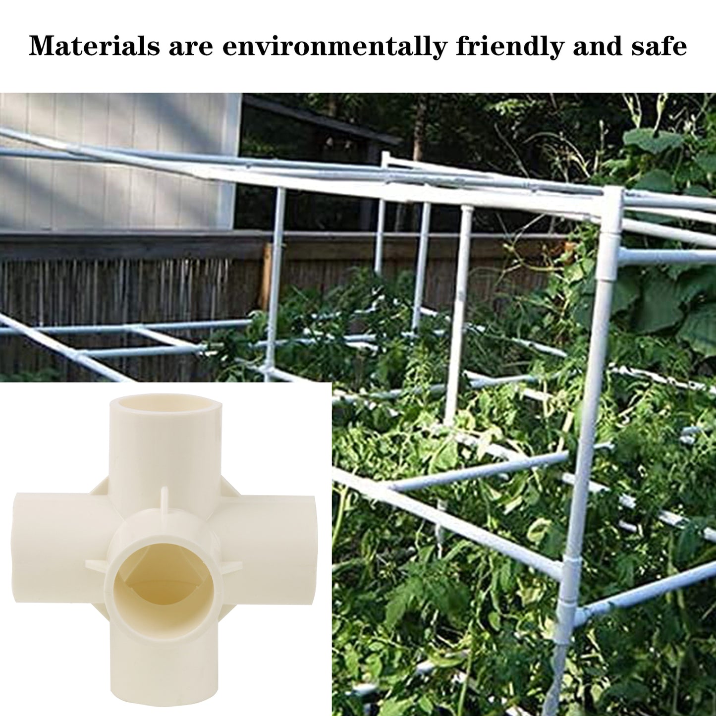 BQLZR 5 Way Elbow Fittings 3/4 Inch White for DIY Furniture Pipe Connecters