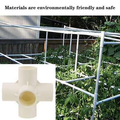 BQLZR 5 Way Elbow Fittings 3/4 Inch White for DIY Furniture Pipe Connecters