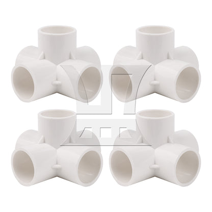 BQLZR 4Pieces Plastic 5 Way Elbow Fittings 1 Inch for DIY Garden Support Structure