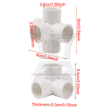 BQLZR 4Pieces Plastic 5 Way Elbow Fittings 1 Inch for DIY Garden Support Structure