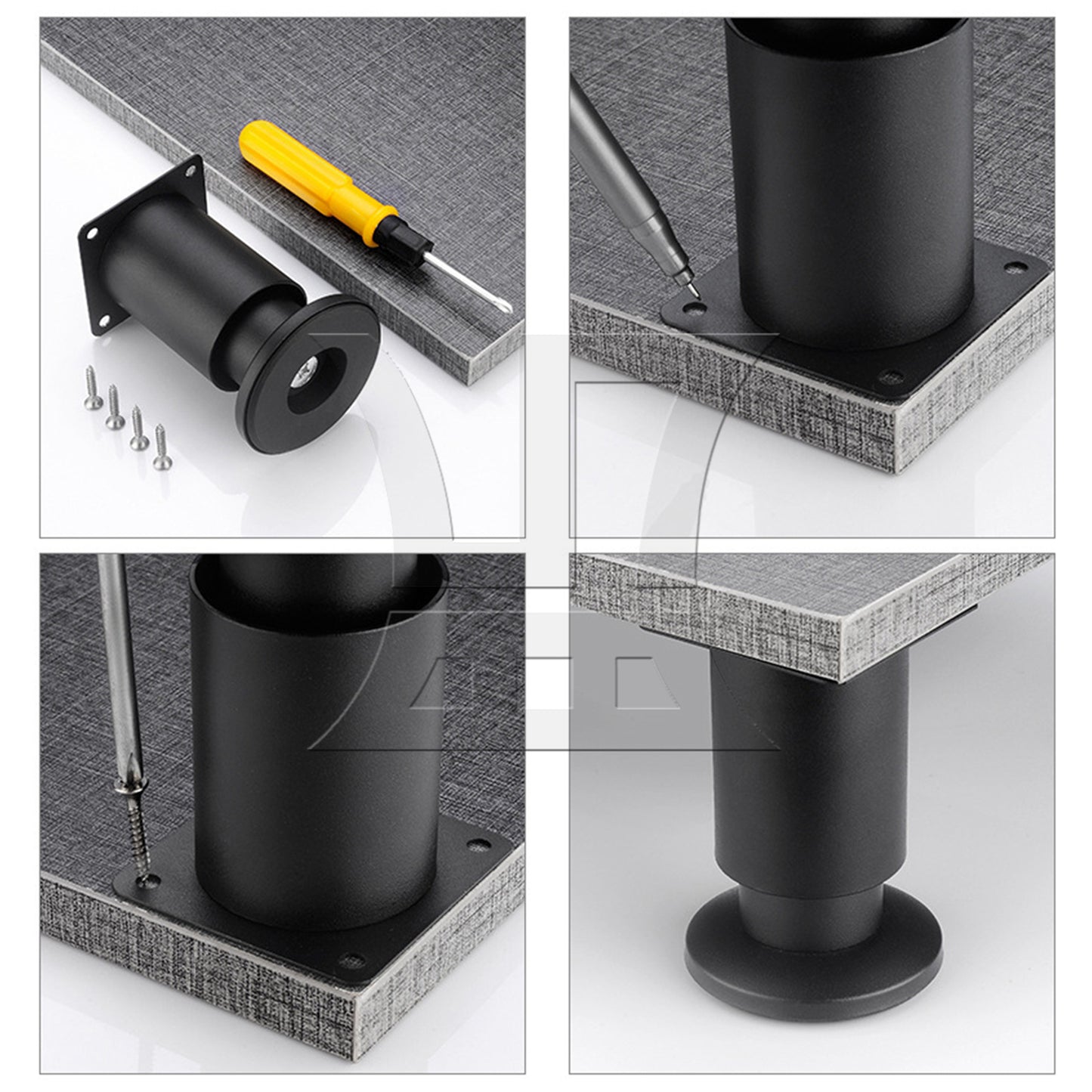 BQLZR 4Pieces Adjustable Bed Support Legs for Dresser Tables 3.15" to 4.72" Black