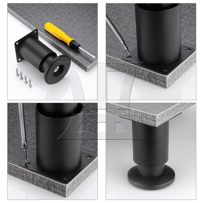 BQLZR 4Pieces Adjustable Bed Support Legs for Dresser Tables 3.15" to 4.72" Black
