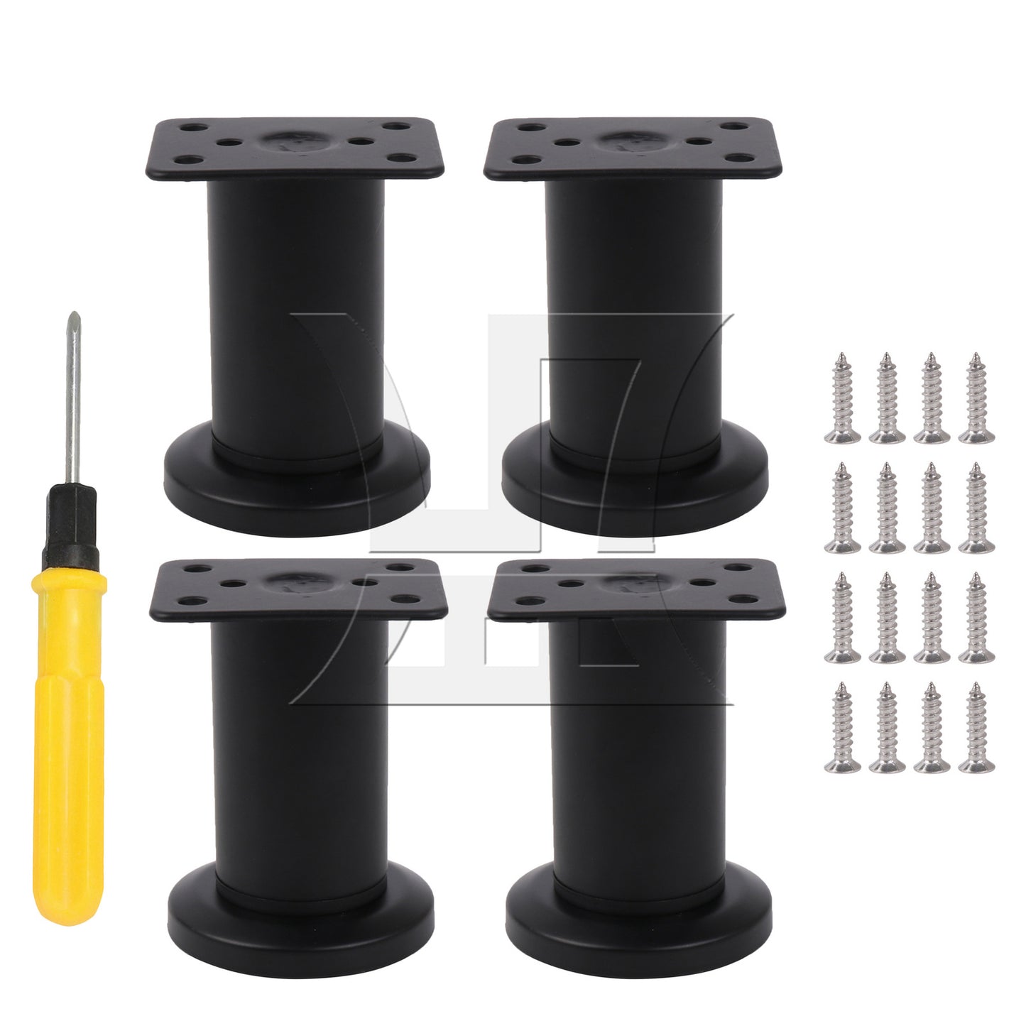 BQLZR 4Pieces Adjustable Bed Support Legs for Dresser Tables 3.15" to 4.72" Black