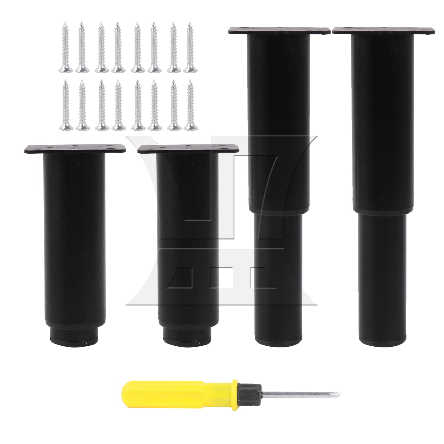 BQLZR 4Pieces Adjustable Height Bed Supports Legs Replacement 4.72" to 8.66" Black