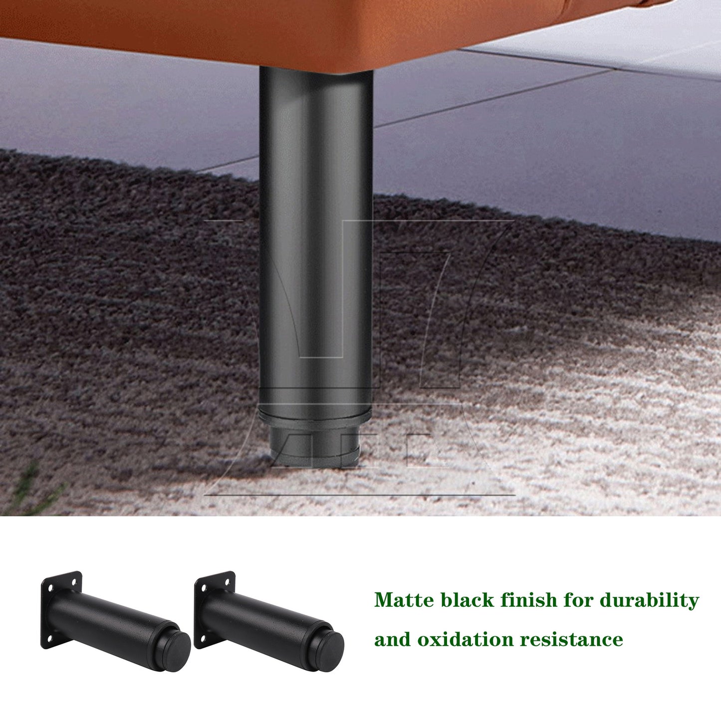 BQLZR 4Pieces Adjustable Height Bed Supports Legs Replacement 4.72" to 8.66" Black