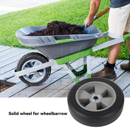 BQLZR Lawn Mower Rubber Tire Wheel Solid 8 Inches Diameter 132.27 LBS Load-bearing