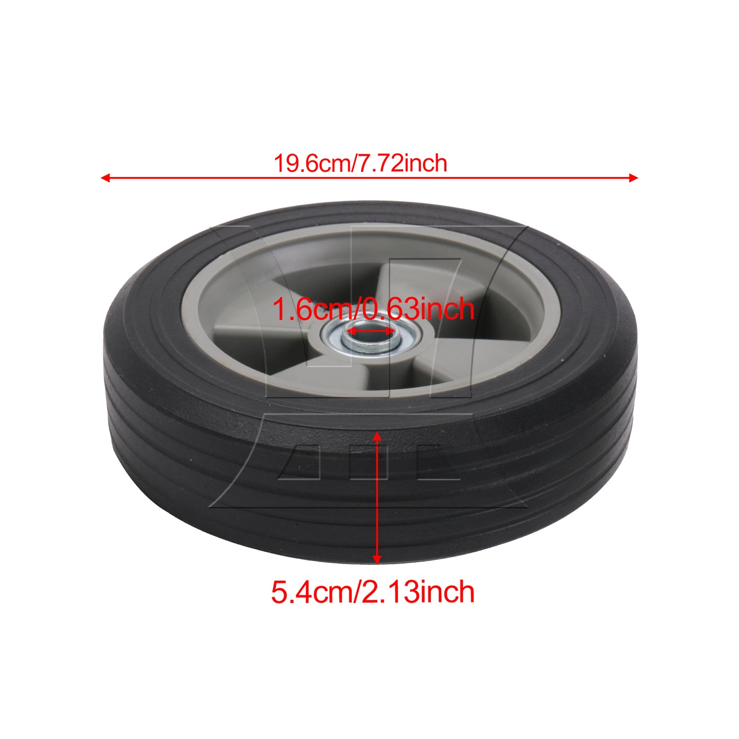 BQLZR Lawn Mower Rubber Tire Wheel Solid 8 Inches Diameter 132.27 LBS Load-bearing