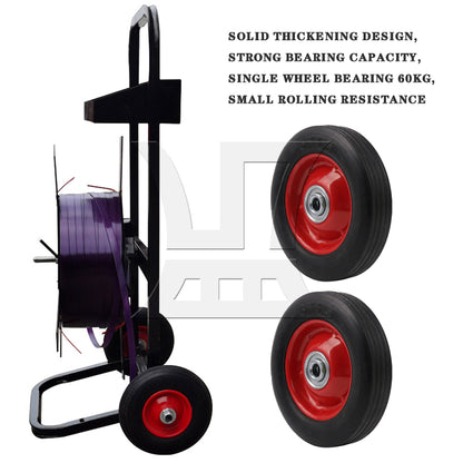 BQLZR 2Pieces Wheelbarrow Tire Wheel Solid 6" Black Rubber 132.27 LBS Capacity Red