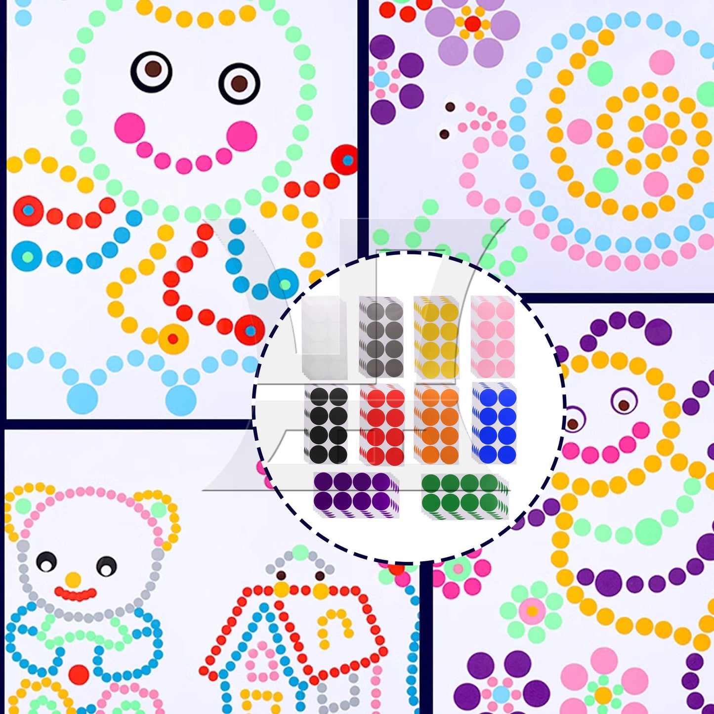 BQLZR 400Pieces Multicolor Round Circle Coding Label Stickers Set 2 Inch Diameter