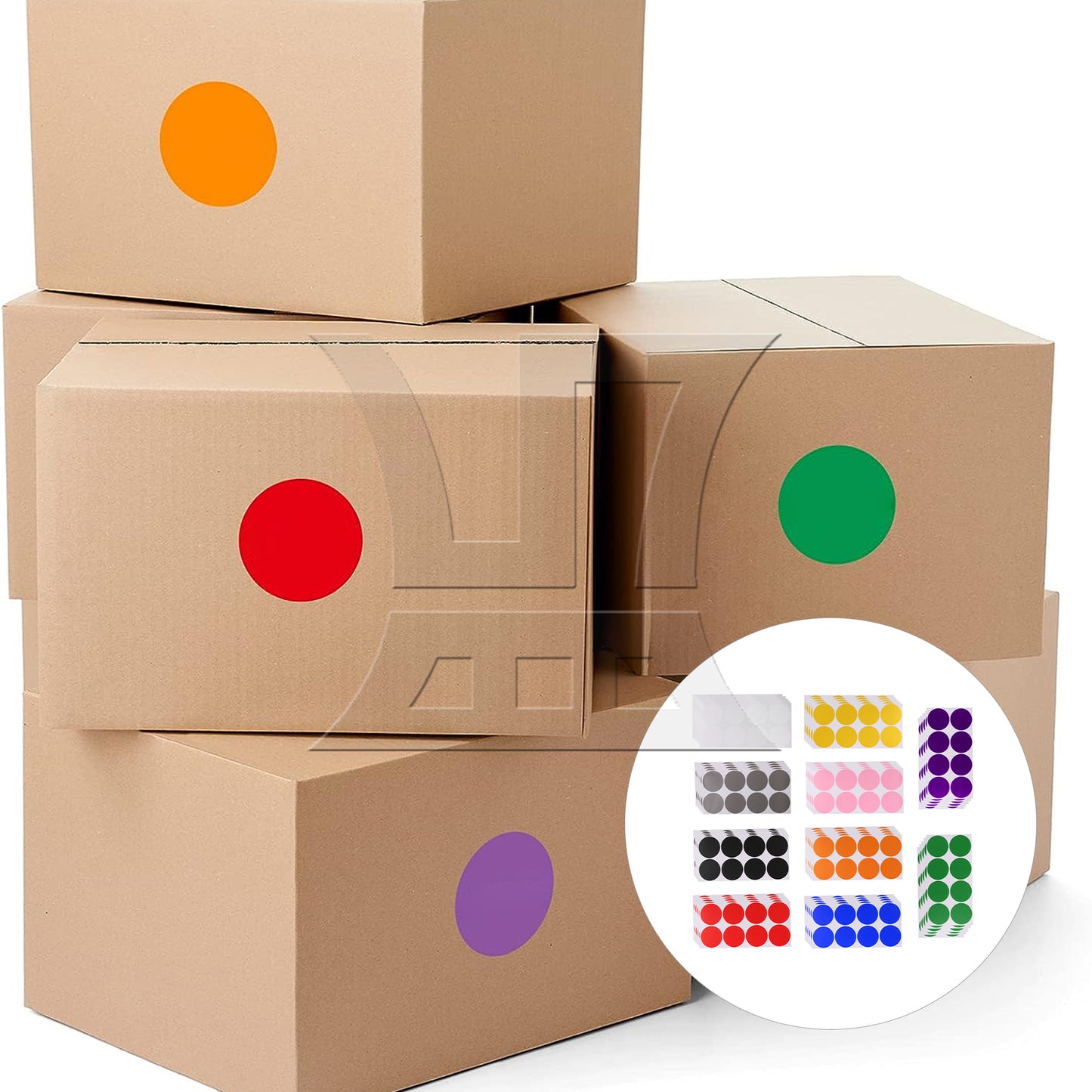 BQLZR 400Pieces Multicolor Round Circle Coding Label Stickers Set 2 Inch Diameter