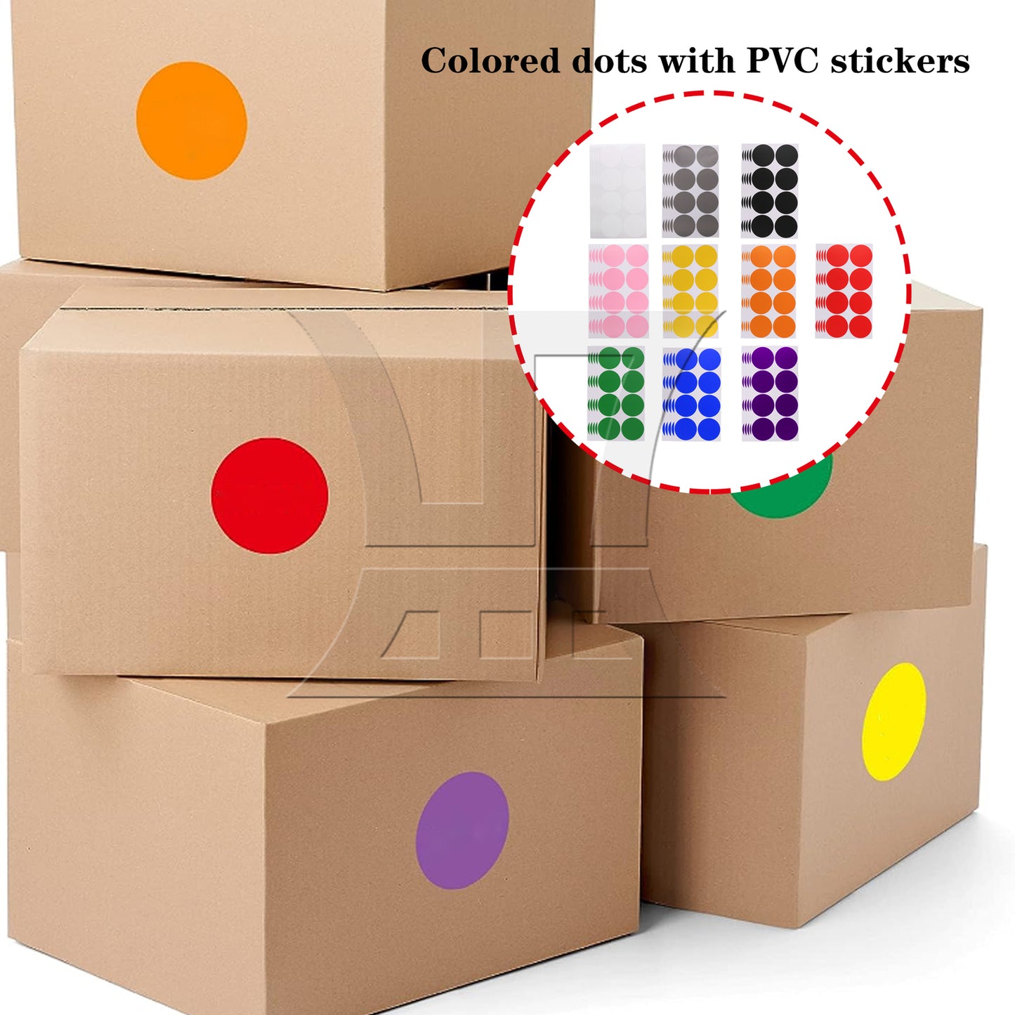 BQLZR 400Pieces Multicolor Round Circle Coding Label Stickers Set 2 Inch Diameter
