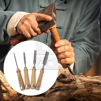 BQLZR Woodworking Wood Carving Chisel Tools High Carbon Steel 1/4" 1/2" 3/4" 1" Set
