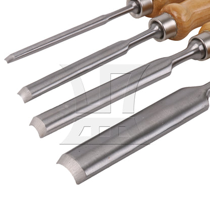 BQLZR Woodworking Wood Carving Chisel Tools High Carbon Steel 1/4" 1/2" 3/4" 1" Set