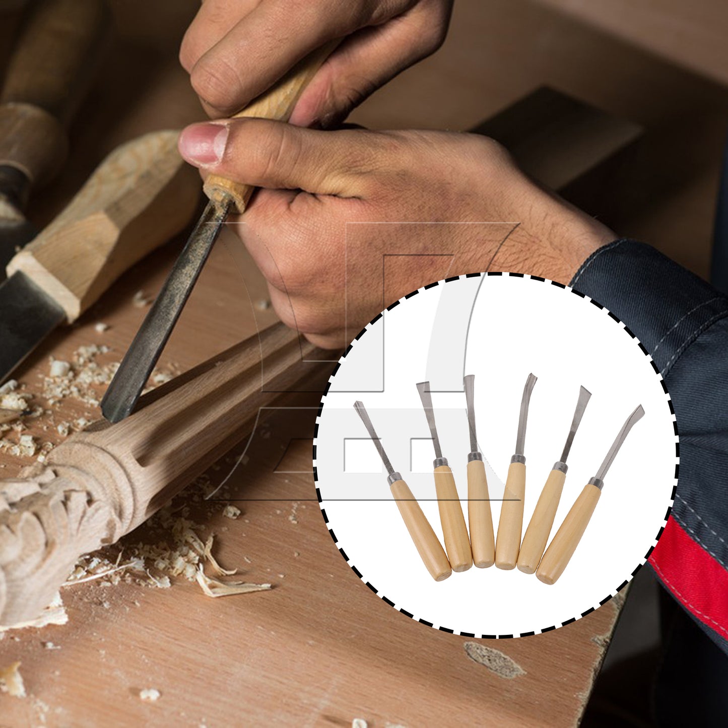 BQLZR Wood Carving Chisels Professional Hand Carver 6 in 1 Set for Beginners Scraper
