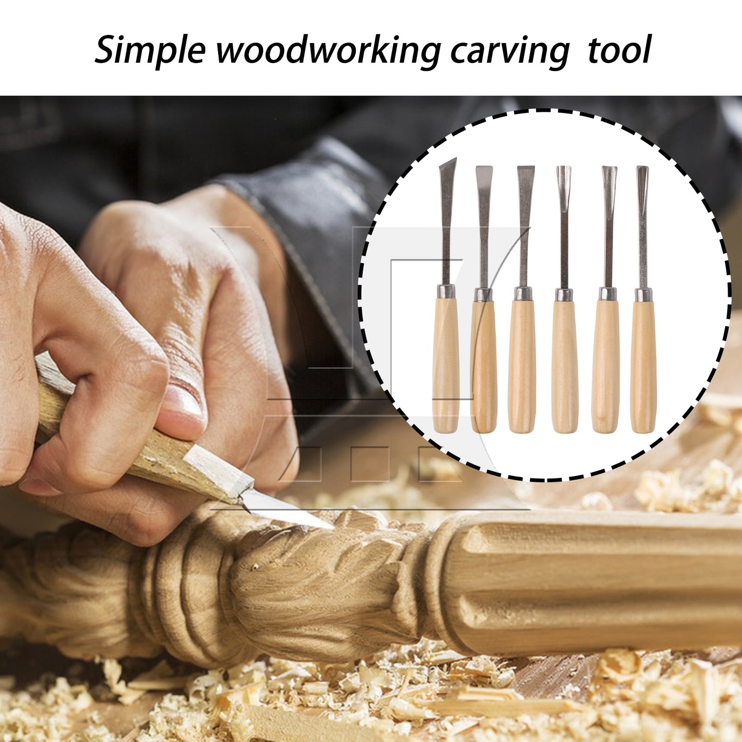 BQLZR Wood Carving Chisels Professional Hand Carver 6 in 1 Set for Beginners Scraper