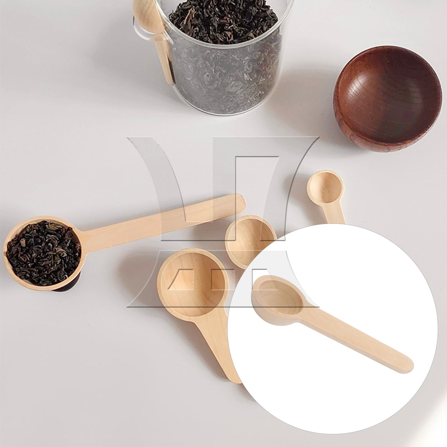 BQLZR  Mini Wooden Spoons for Spice Jars Seasoning 2.95" Length x 0.75" Dia
