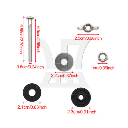 BQLZR 2 Pieces M6 Thread Toilets Tank to Bowl Bolts 2.6 Inch DIY Repair Parts Set