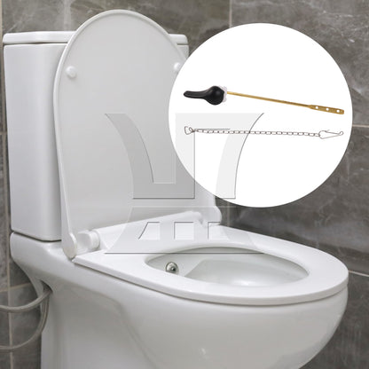 BQLZR 8" Toilet Lever Flush Handle w/ Stainless Steel Flapper Chains & Gaskets Set