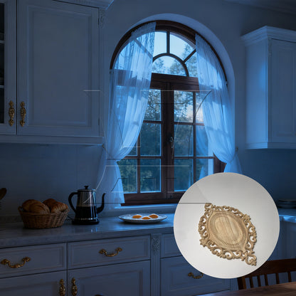 BQLZR 2 Pieces Unpainted Oval Shaped Wood Carving Decal for Home Decoration 22x15cm