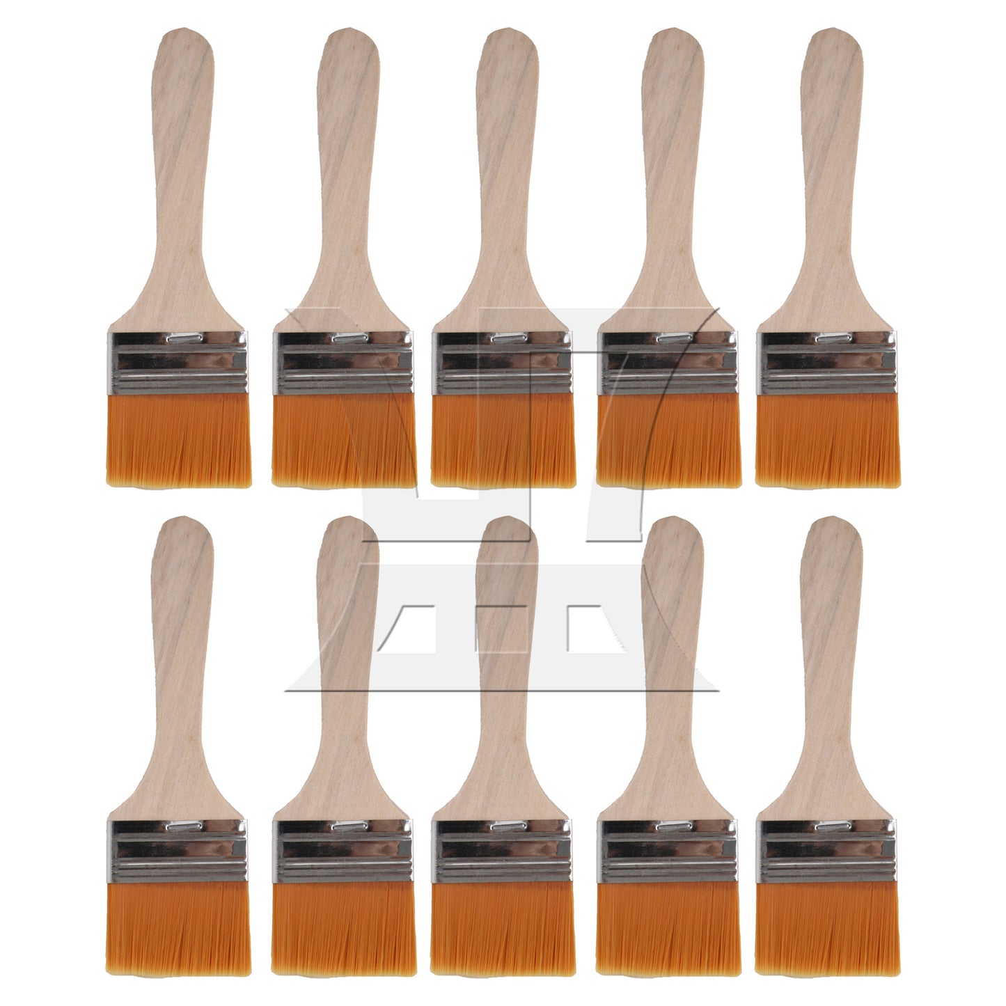 BQLZR 2 Pieces Thin Wood Painting Brush Tool 1.85" Width w/ White Nylon Mittens Set