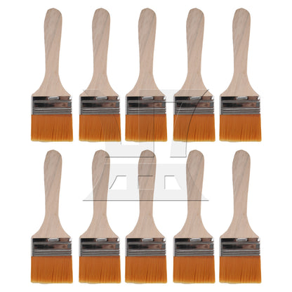 BQLZR 2 Pieces Thin Wood Painting Brush Tool 1.85" Width w/ White Nylon Mittens Set