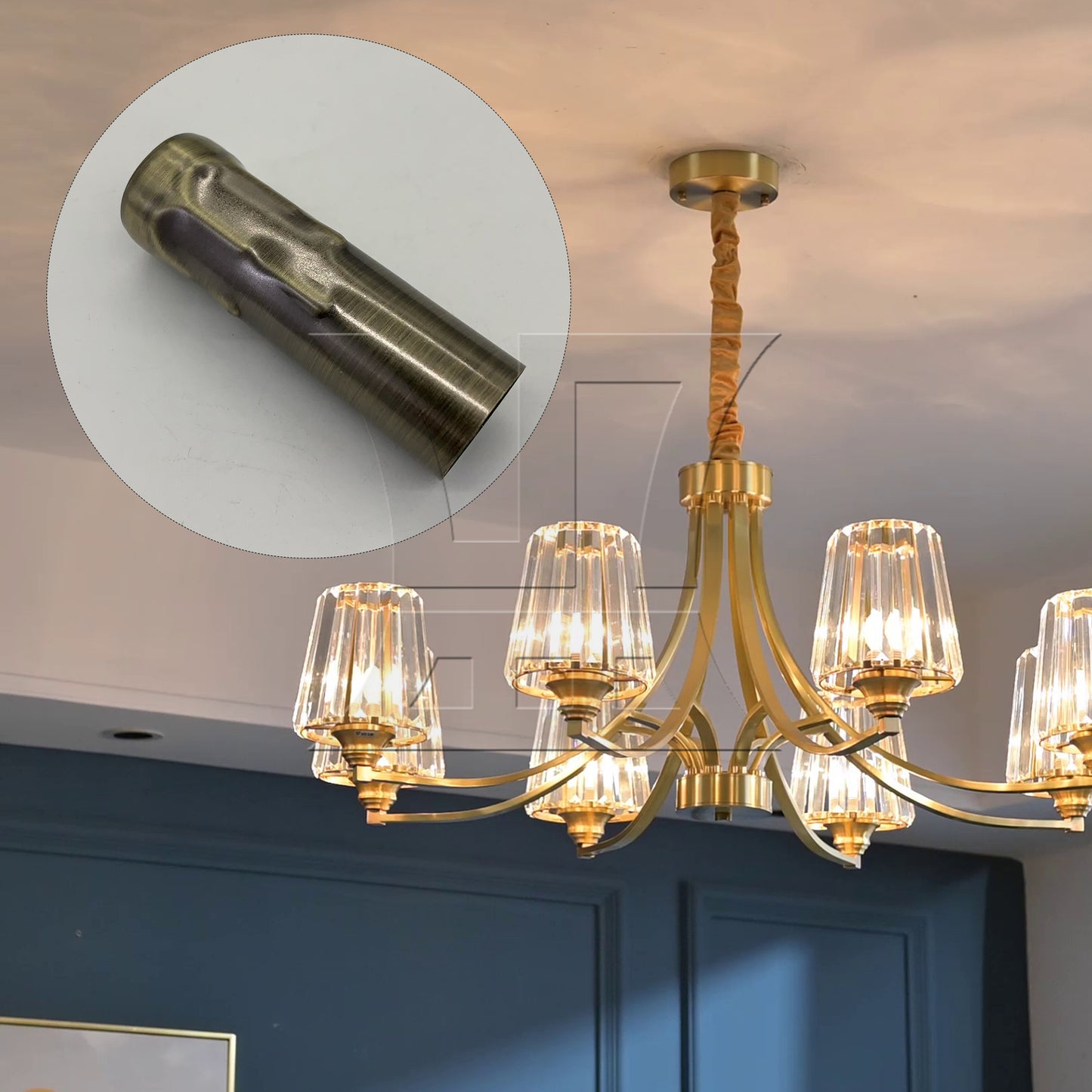 BQLZR 1pc Chandelier Casing 25 x 80mm E14 Green Retro Color for European Chandeliers Living Room Chandeliers