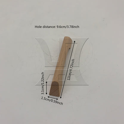 BQLZR 1pc Beech Wood Minimalist Solid Wood Drawer Handle 96mm for Drawer