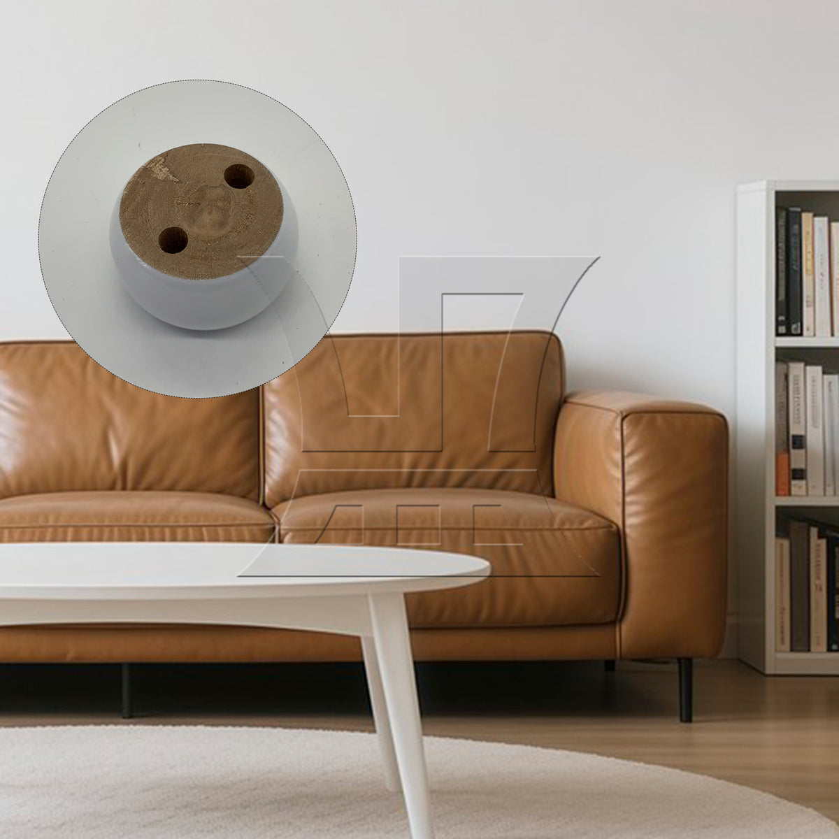BQLZR 1pc Eucalyptus Sofa Round Cake Cabinet Feet 4cmx6.7cm White for Sofa