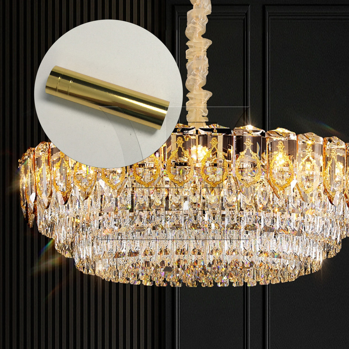 BQLZR 1pc Chandelier Casing 25 x 100mm E14 Gold for European Chandeliers Living Room Chandeliers