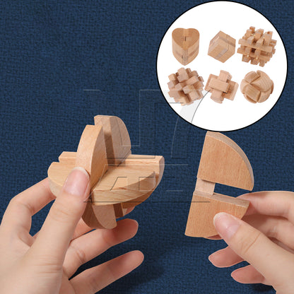 BQLZR 6-in-1 Lu Ban Lock Wooden Puzzles Set for DIY Decoration Difficulty Level 5