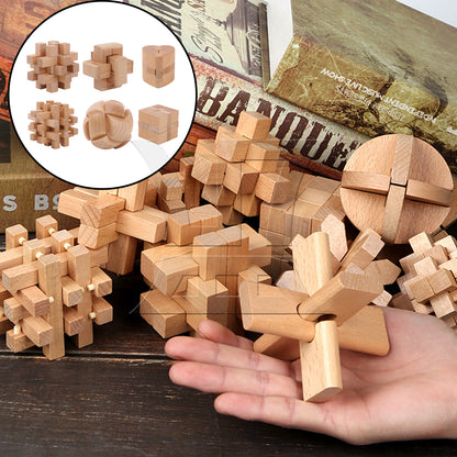 BQLZR 6-in-1 Lu Ban Lock Wooden Puzzles Set for DIY Decoration Difficulty Level 5