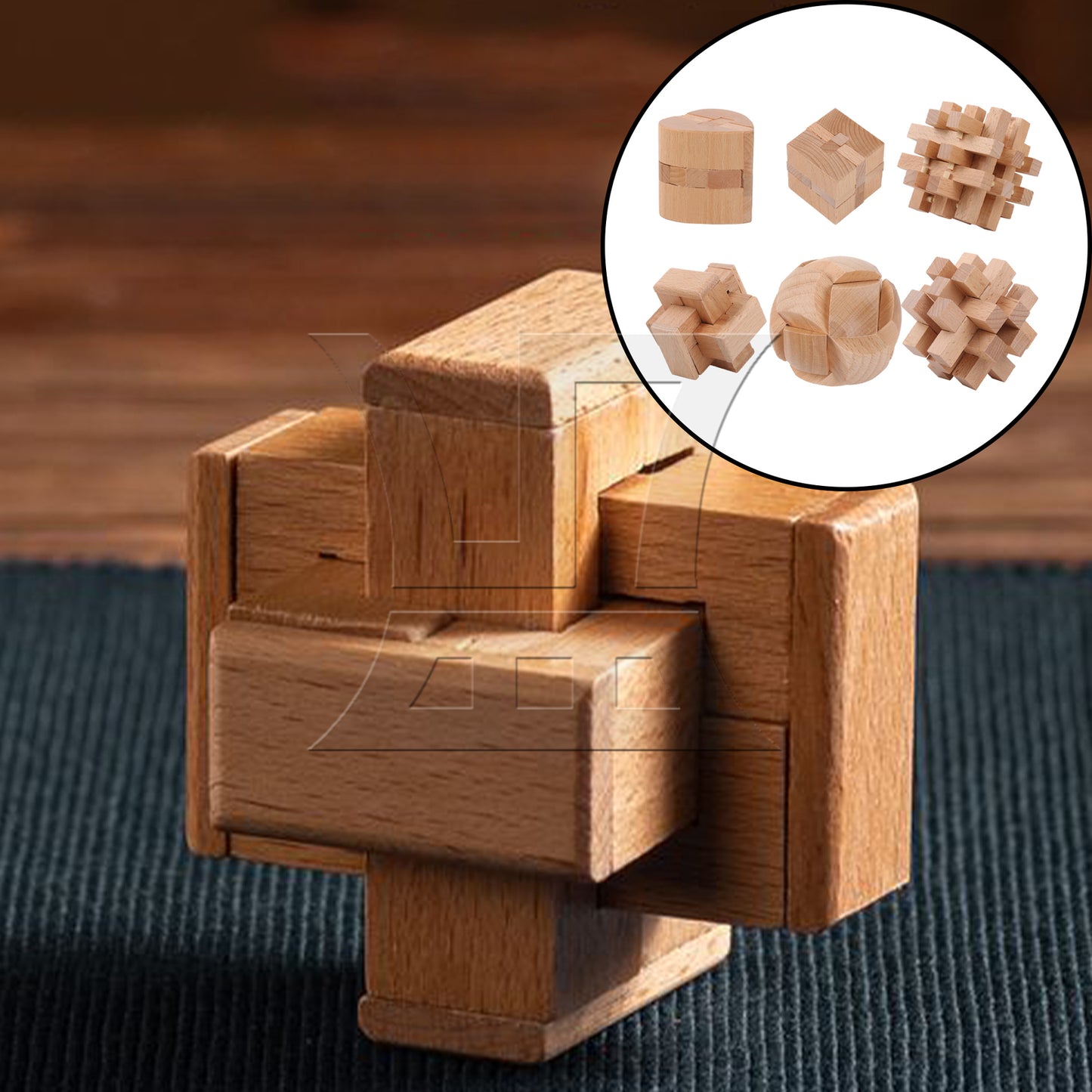 BQLZR 6-in-1 Lu Ban Lock Wooden Puzzles Set for DIY Decoration Difficulty Level 5
