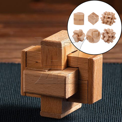 BQLZR 6-in-1 Lu Ban Lock Wooden Puzzles Set for DIY Decoration Difficulty Level 5