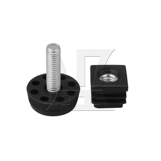 BQLZR 1pc Adjustable Foot Furniture Leg Plug Black for High Pipe Plug