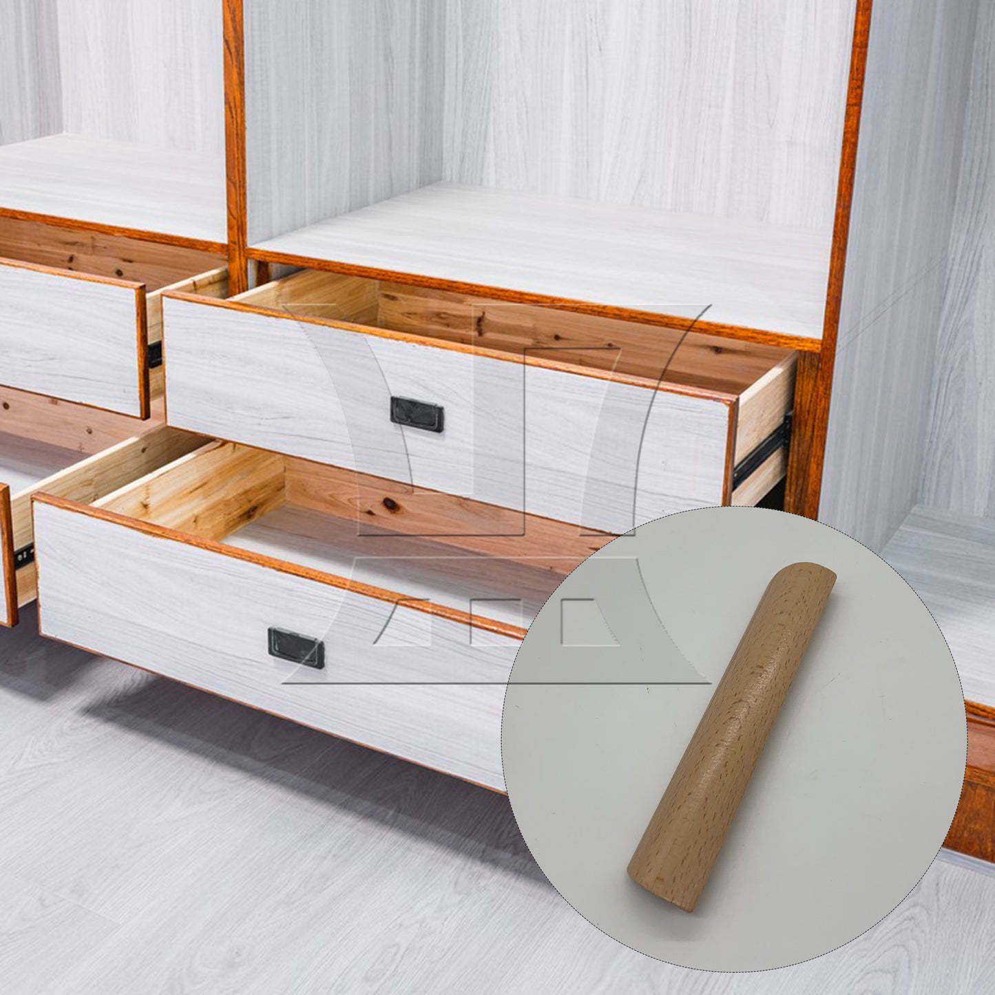 BQLZR  Wooden Drawer Handle Unfinished Furniture Pulls Handles w/ Screws