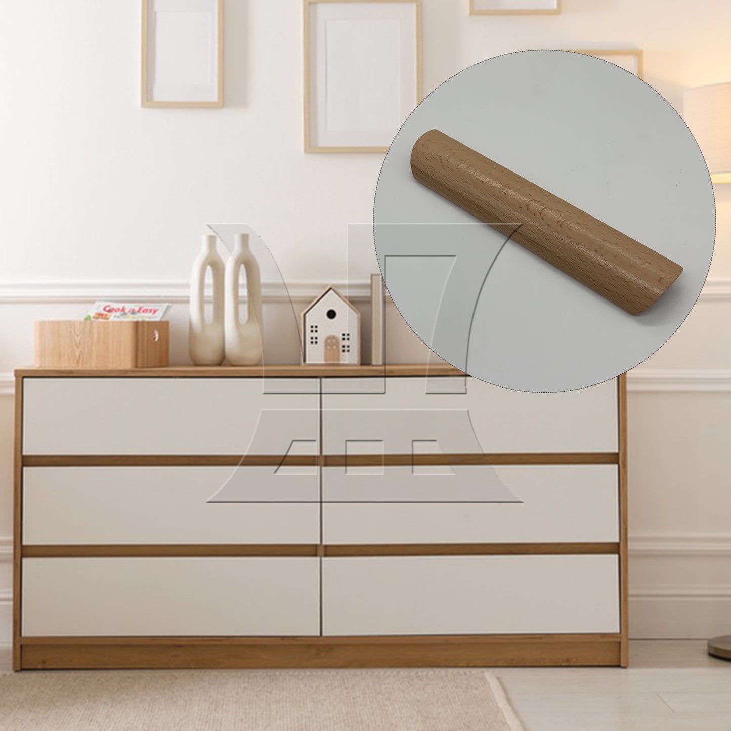 BQLZR  Wooden Drawer Handle Unfinished Furniture Pulls Handles w/ Screws