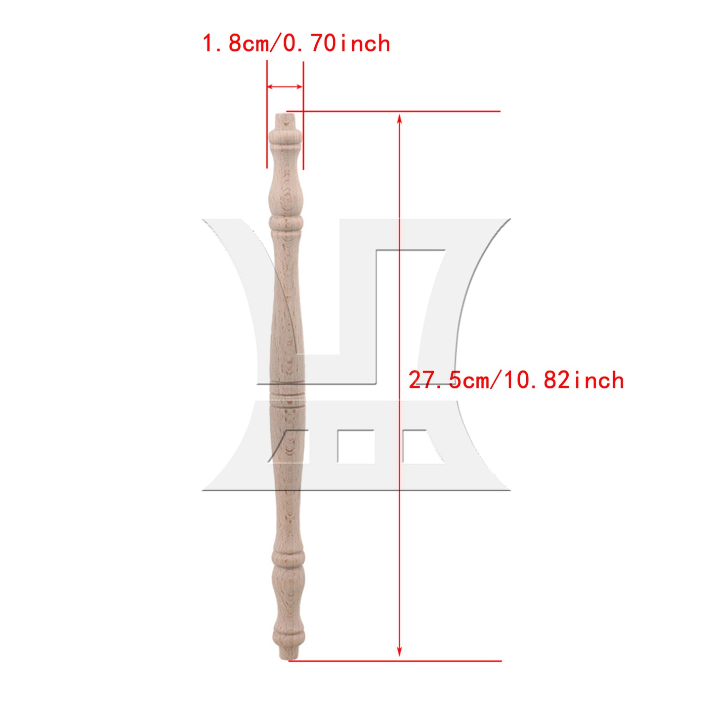 BQLZR 27.5x1.8cm Unfinished Wooden Baluster Spindles for Furniture Woodworking