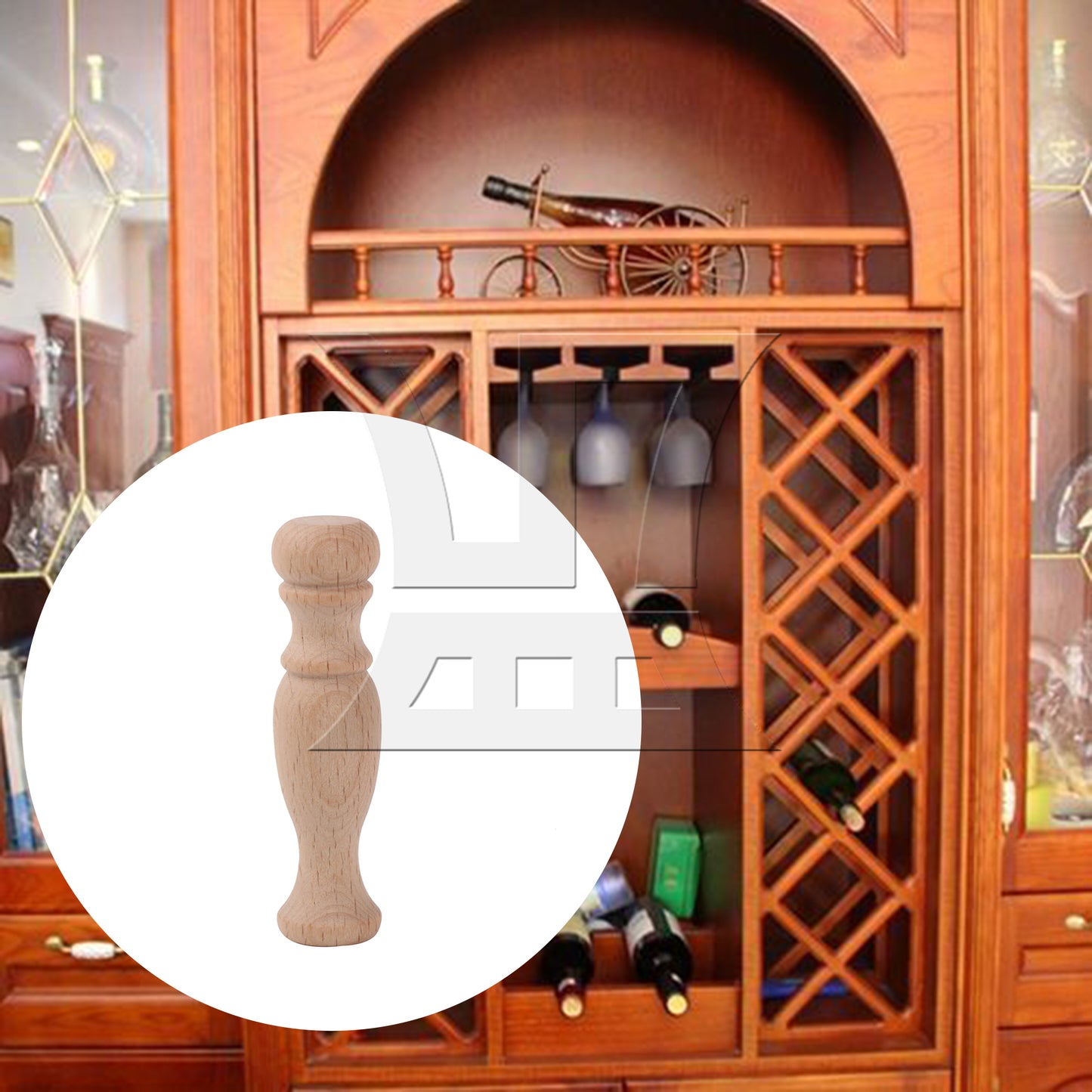 BQLZR 7.2x1.8cm Unpainted Wooden Baluster Spindles for Furniture Woodworking