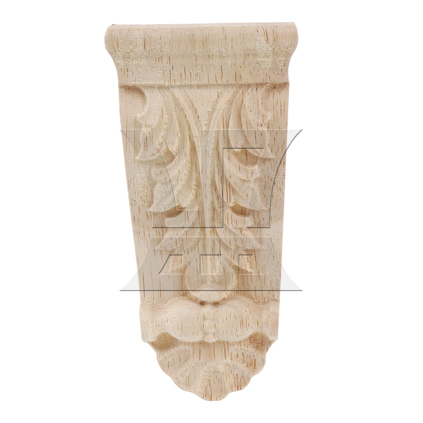BQLZR Natural Solid Wood Carved Corner Onlay Furniture Door Decal 50x17x100mm