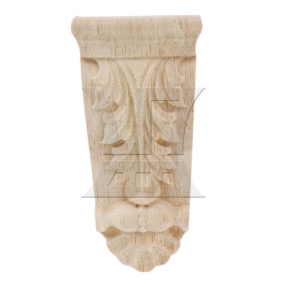 BQLZR Natural Solid Wood Carved Corner Onlay Furniture Door Decal 50x17x100mm