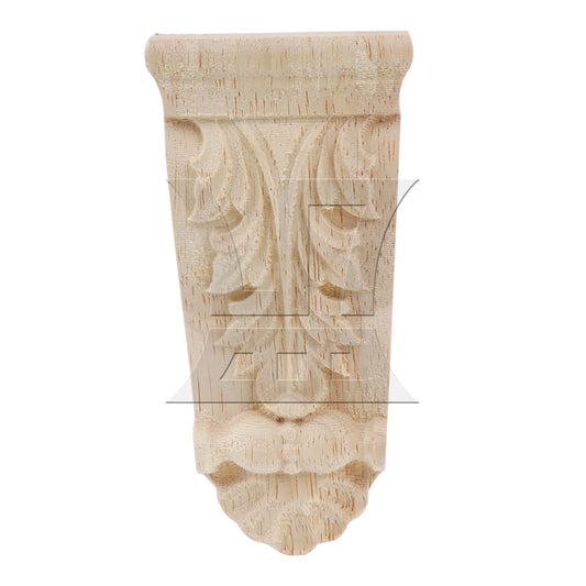 BQLZR Natural Solid Wood Carved Corner Onlay Furniture Door Decal 50x17x100mm