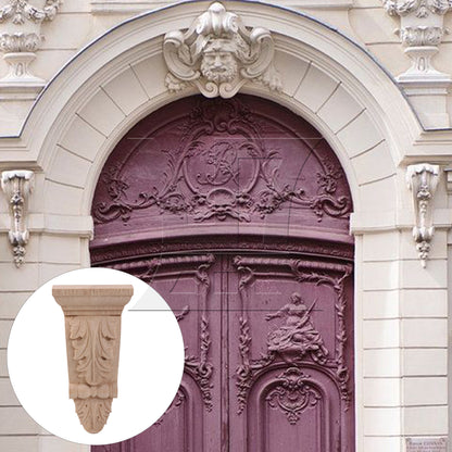 BQLZR Wood Carved Corner Onlay Furniture Door Decal 80x25x160mm Unpainted