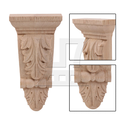 BQLZR Wood Carved Corner Onlay Furniture Door Decal 80x25x160mm Unpainted