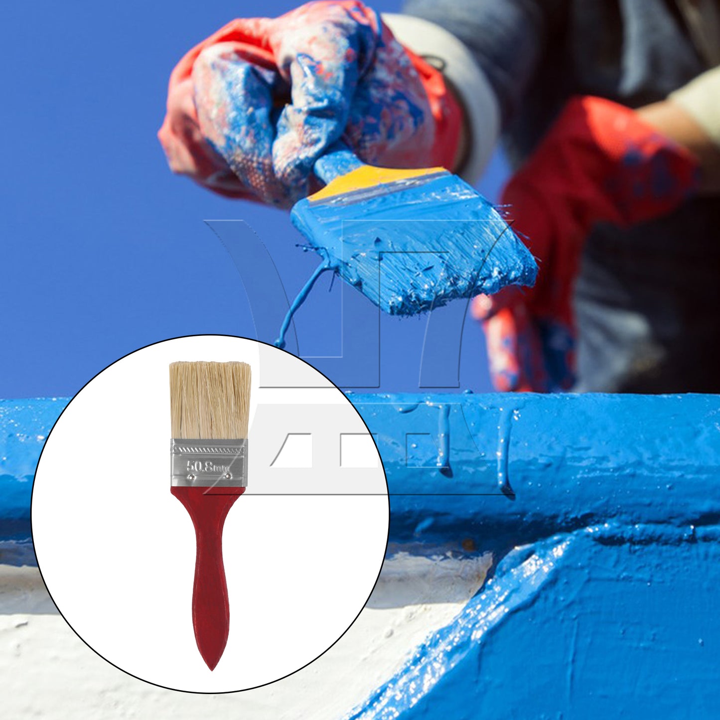 BQLZR Mahogany Color Painting Brush for Cabinet Home Improvement w/ Wood Handle 2"