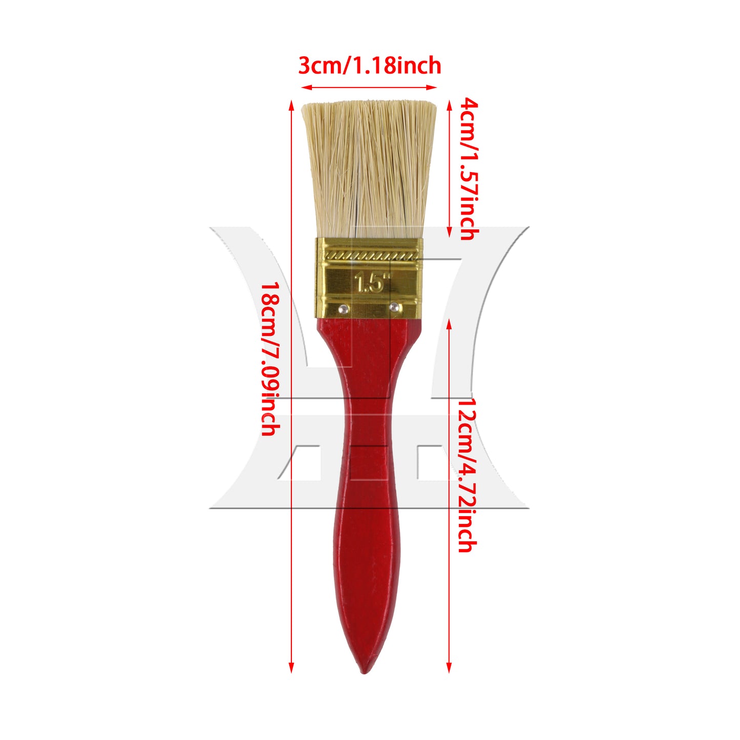 BQLZR Painting Brush for Interior Exterior w/ Mahogany Wood Handle 1 1/2 Inch Width