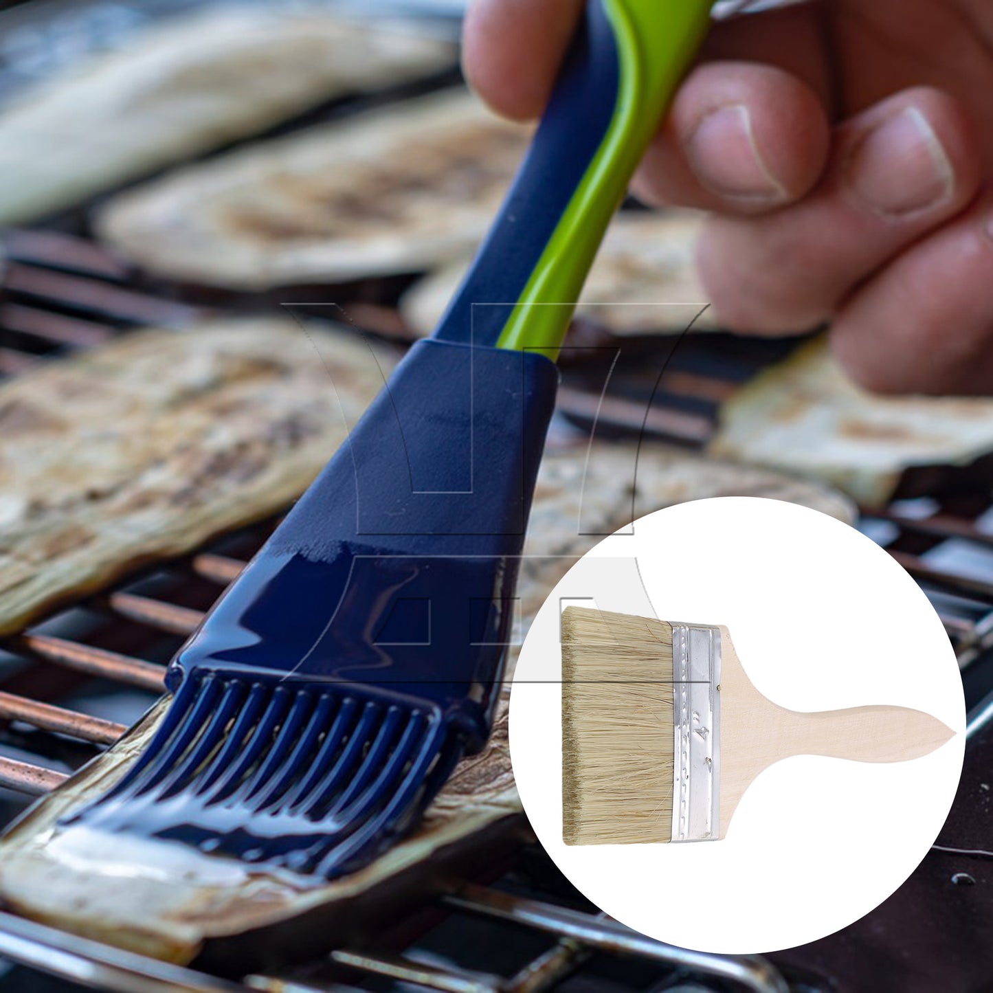 BQLZR Professional Flat Paint Brush for Acrylic 4 Inch Width w/ Thin Wooden Handle