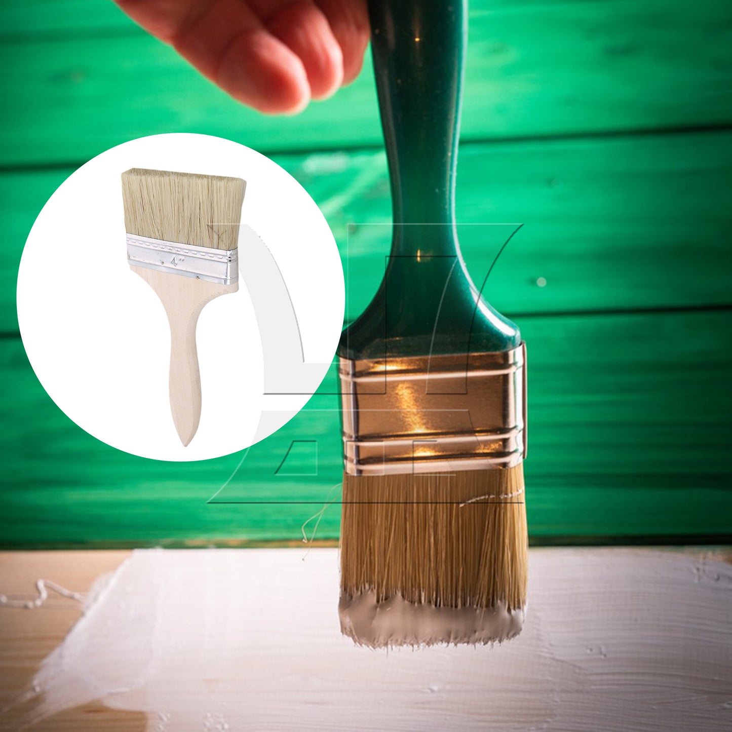 BQLZR Professional Flat Paint Brush for Acrylic 4 Inch Width w/ Thin Wooden Handle