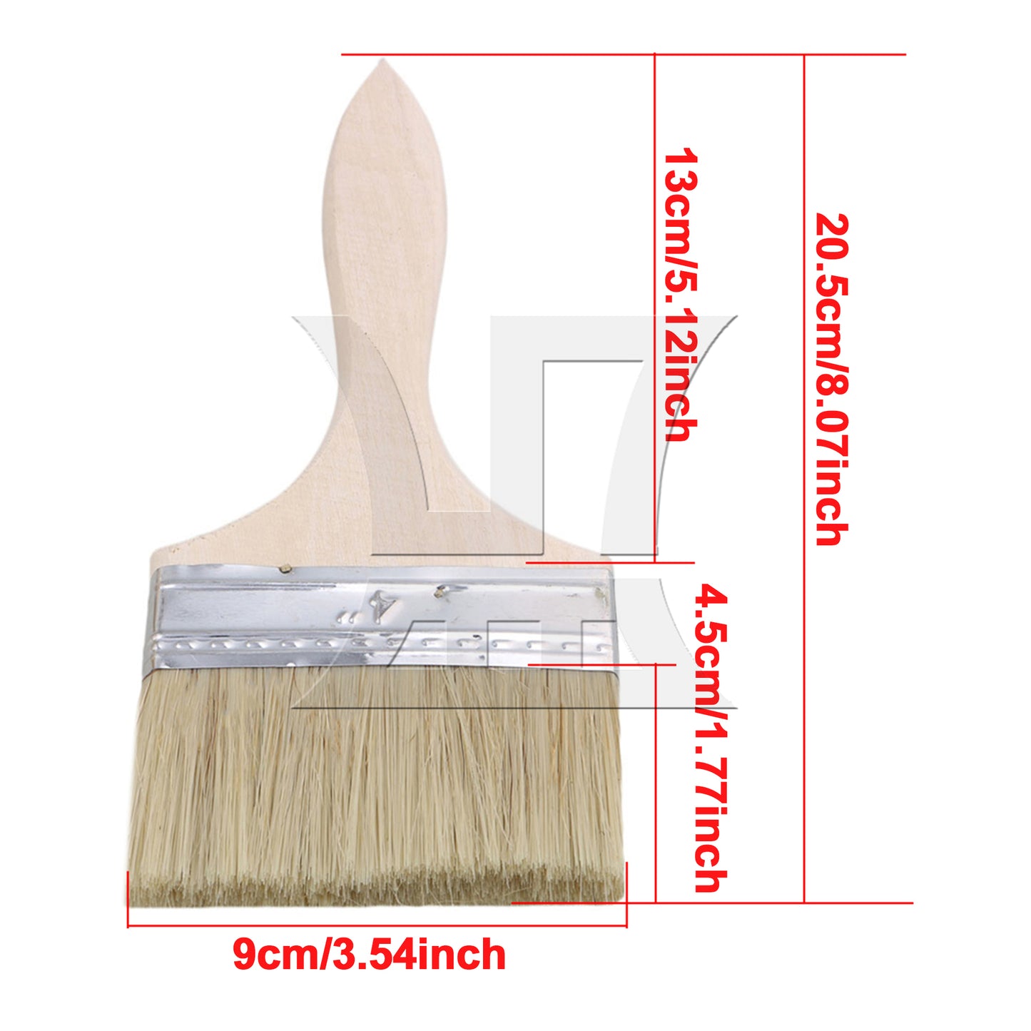 BQLZR Professional Flat Paint Brush for Acrylic 4 Inch Width w/ Thin Wooden Handle